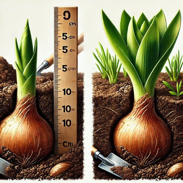 Bulbe de plante, montrant la croissance dans le sol et la méthode de plantation